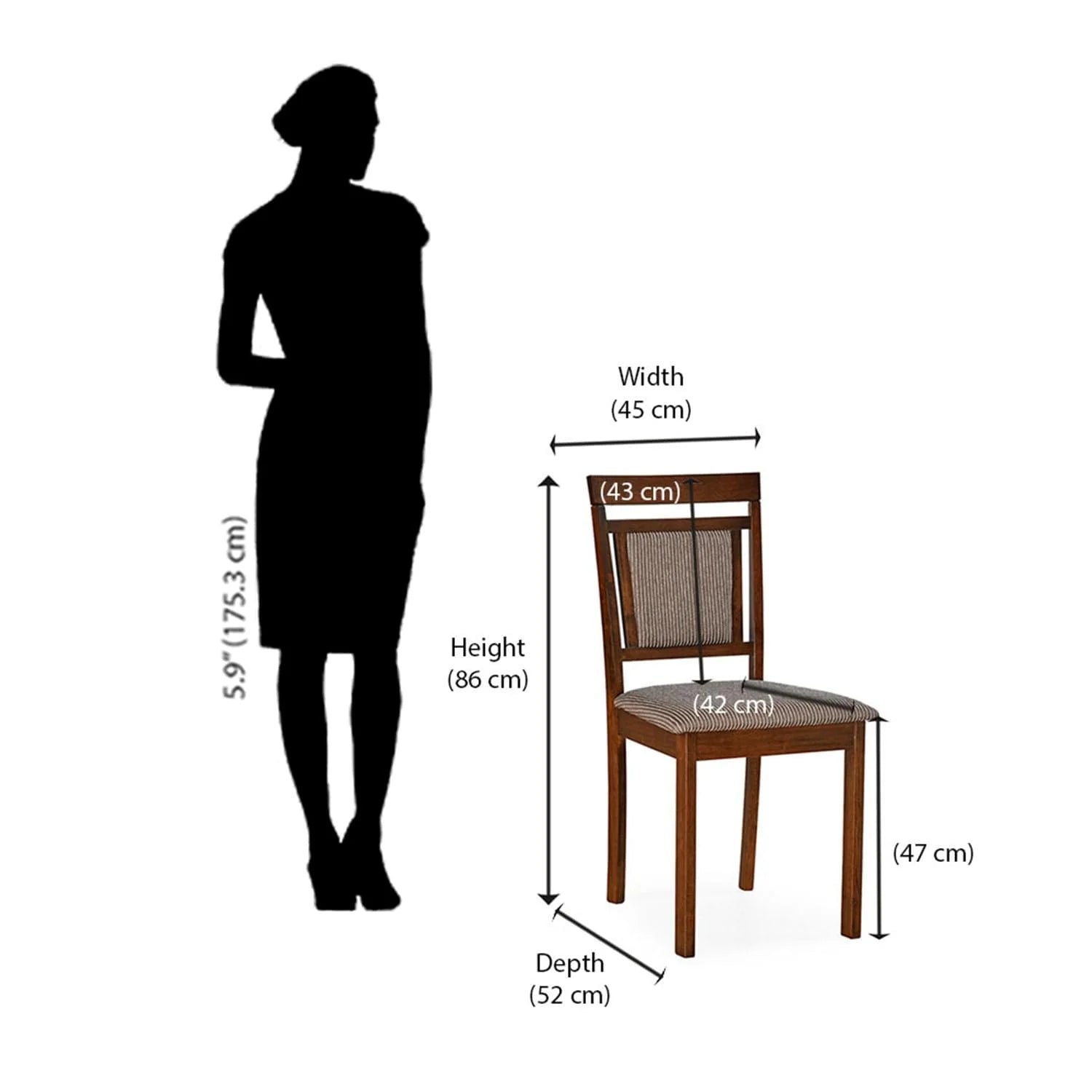 Luxo Nation Harmony Walnut 6-Seater Dining Set